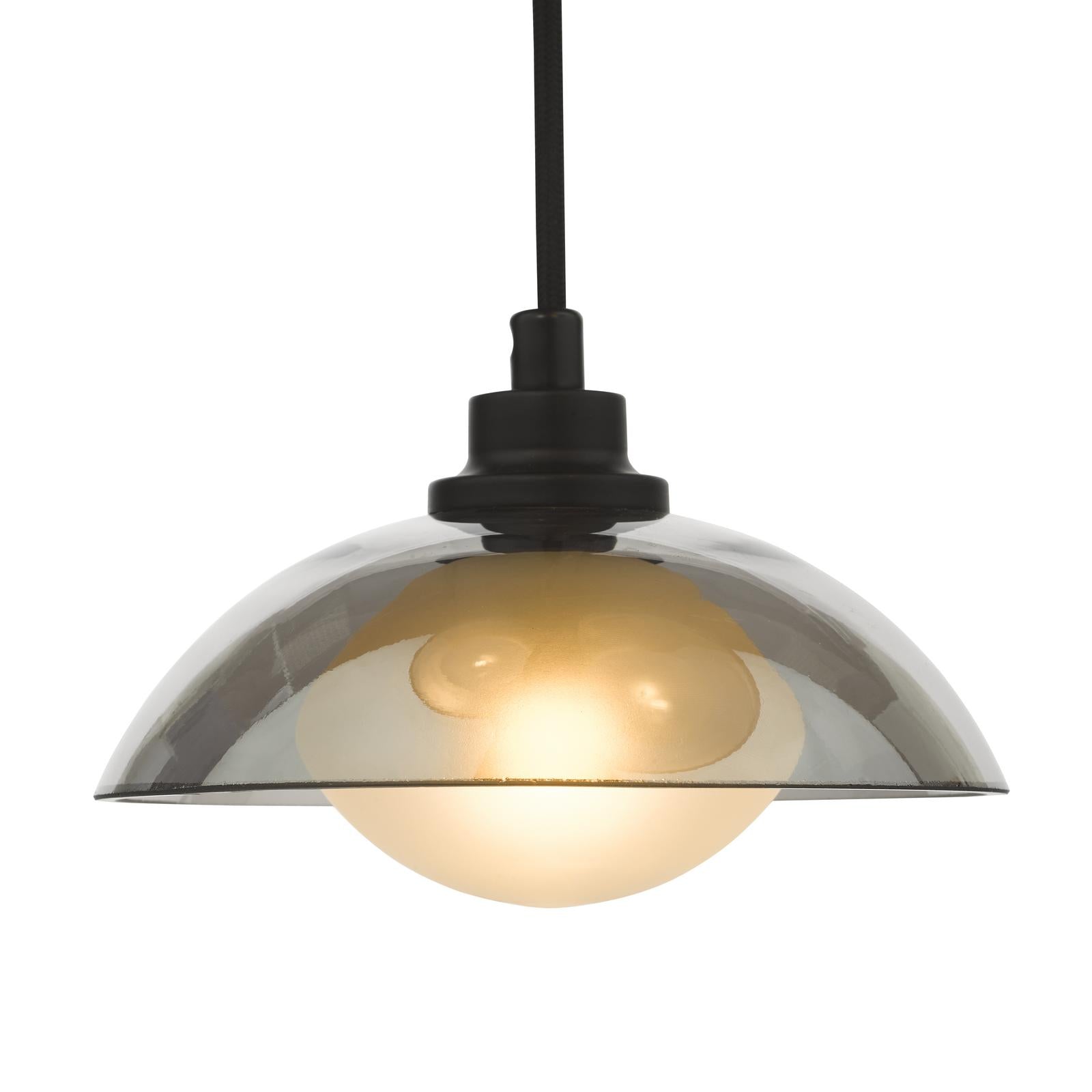KAD8822 Kadience 3 Light Cluster Pendant Satin Black and Smoked Glass
