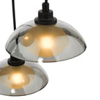 KAD8822 Kadience 3 Light Cluster Pendant Satin Black and Smoked Glass
