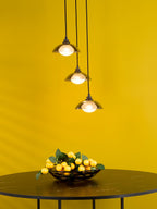 KAD8822 Kadience 3 Light Cluster Pendant Satin Black and Smoked Glass