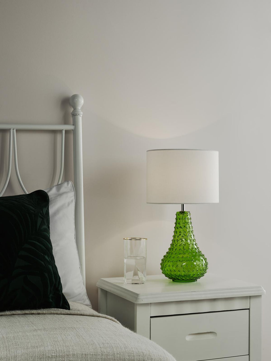 KRI4224 Kristina Table Lamp Green Glass With Shade