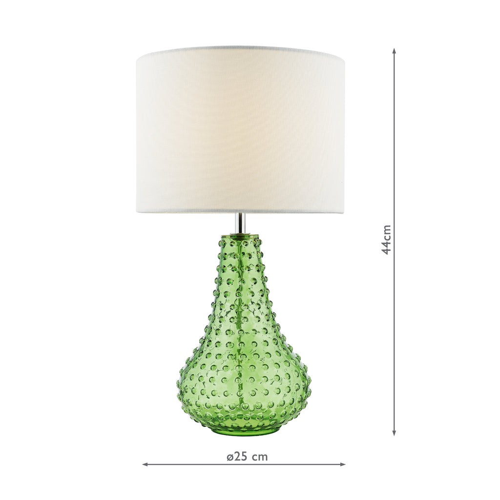 KRI4224 Kristina Table Lamp Green Glass With Shade