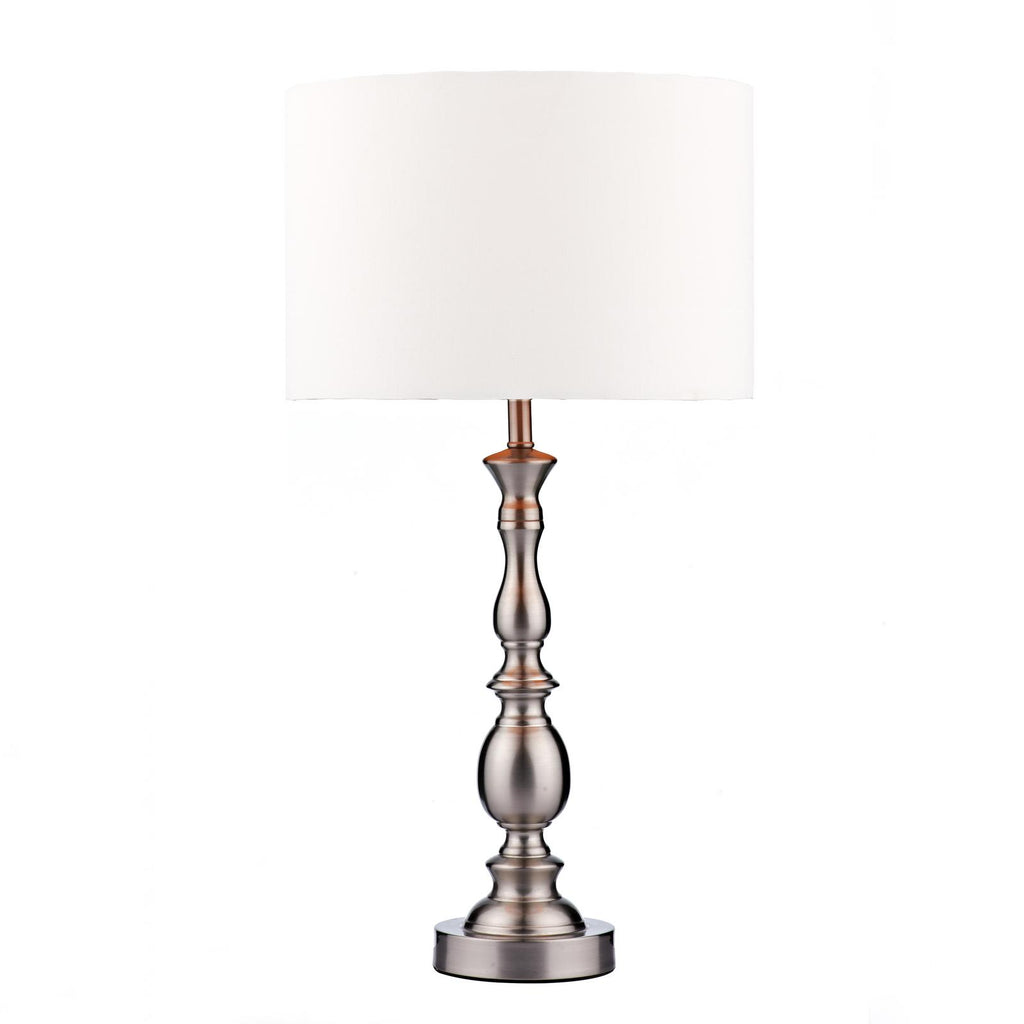 MAD4246 Madrid Table Lamp Satin Chrome With Shade
