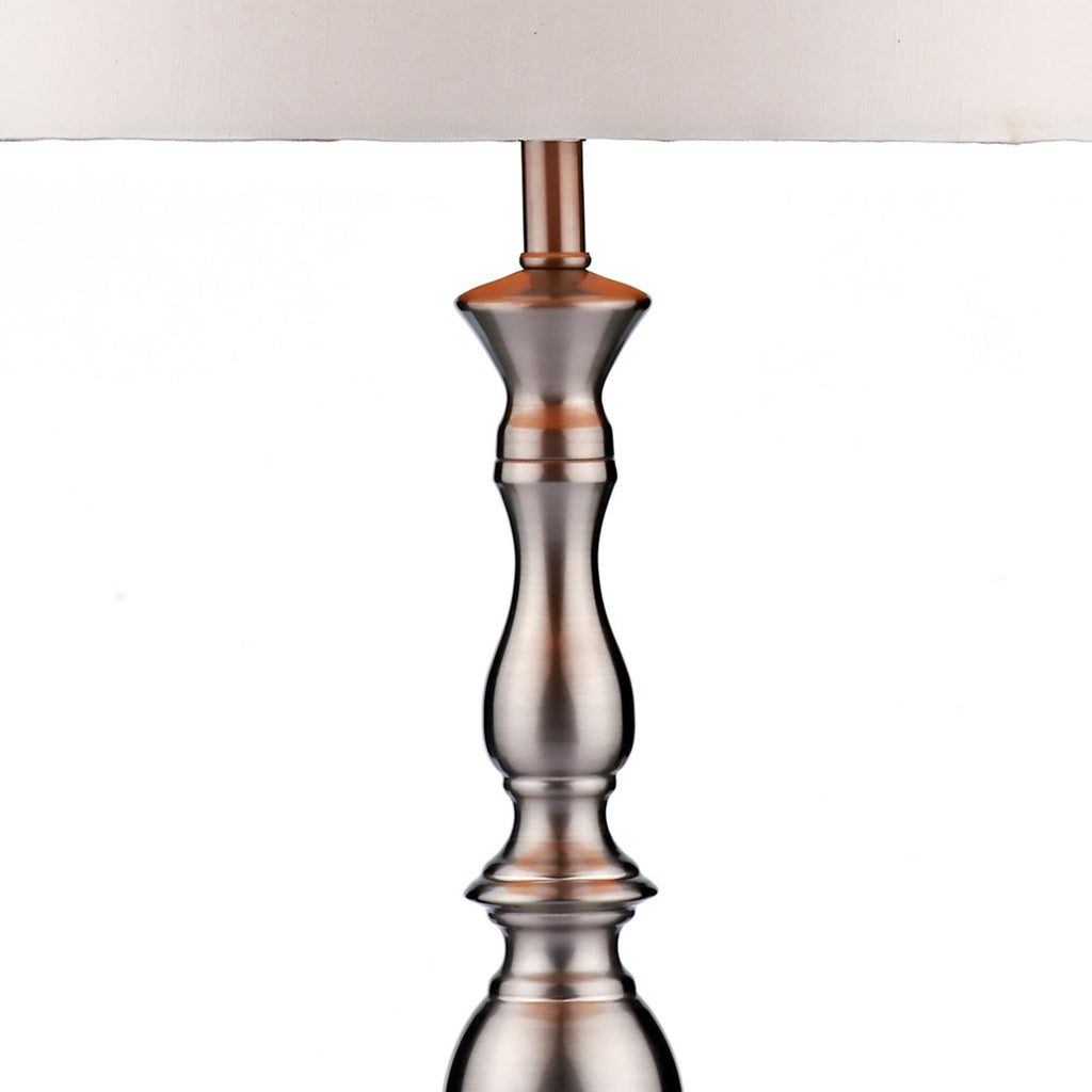 MAD4246 Madrid Table Lamp Satin Chrome With Shade