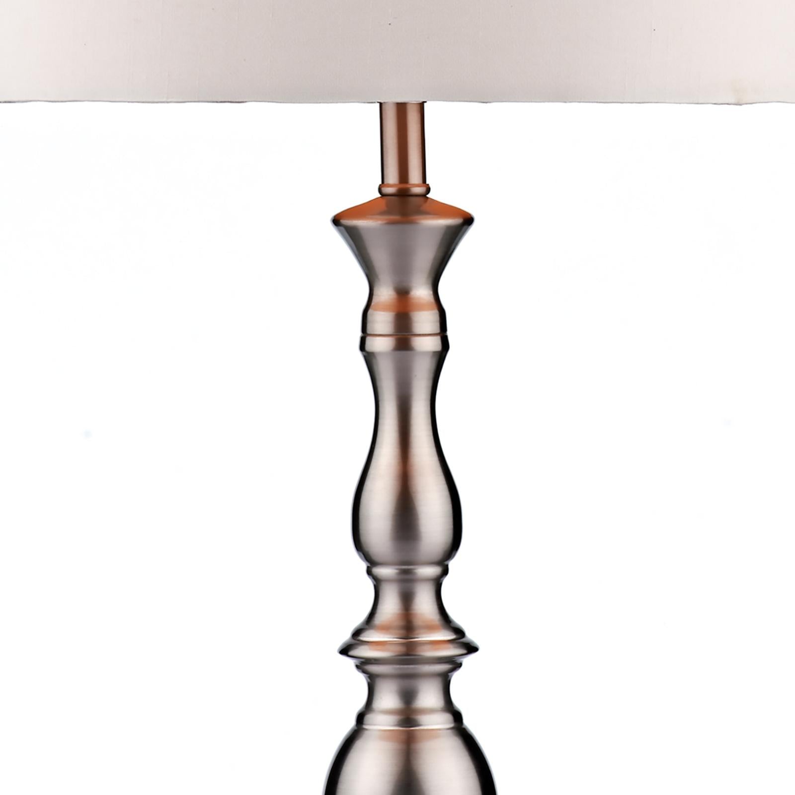 MAD4246 Madrid Table Lamp Satin Chrome With Shade