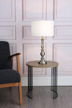 MAD4246 Madrid Table Lamp Satin Chrome With Shade