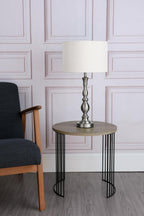 MAD4246 Madrid Table Lamp Satin Chrome With Shade