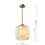 MAJ0145 Majella Pendant Aged Brass and Champagne Glass