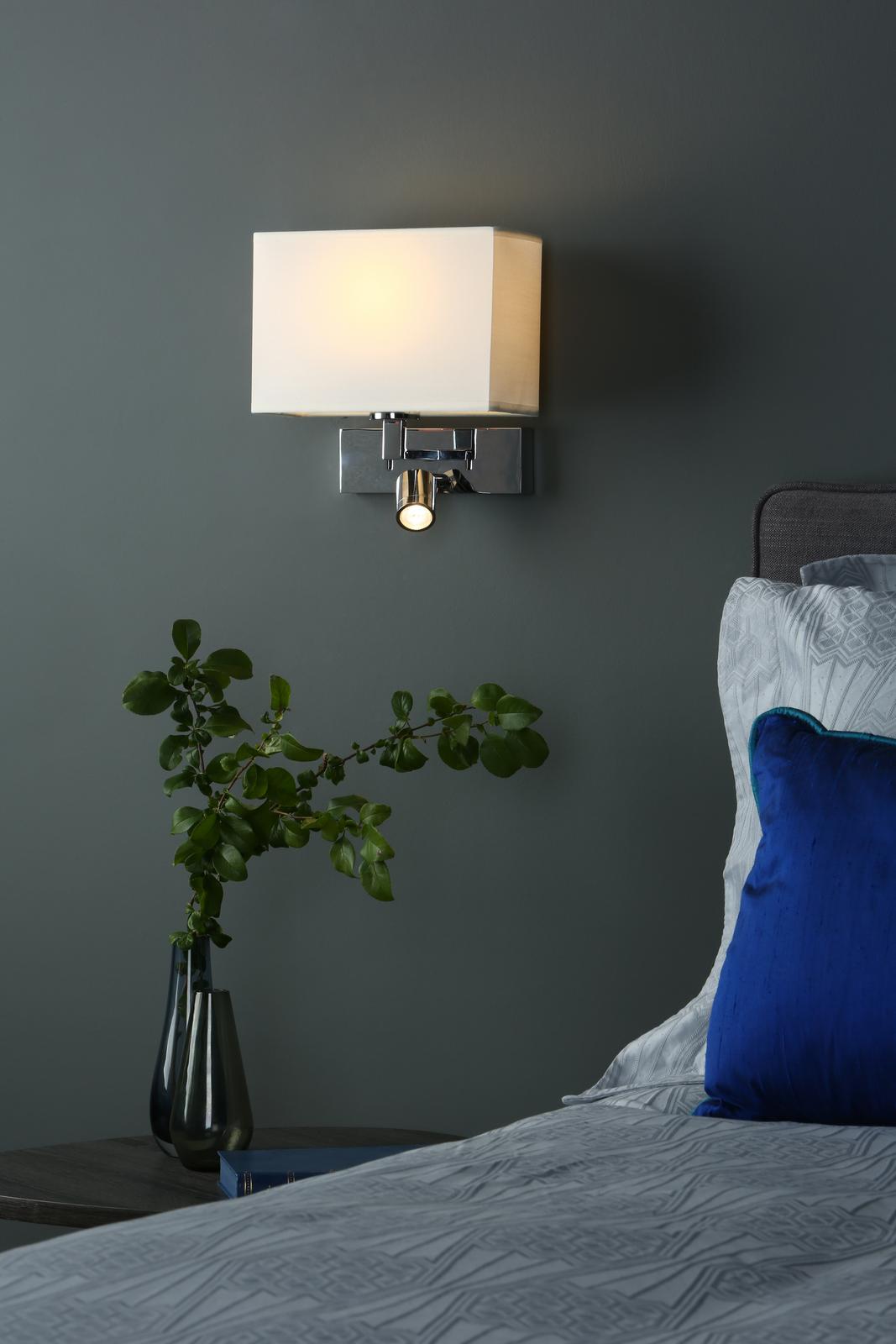 MOD7163L-S1123 Modena Wall Light Brushed Bronze With Shade LED