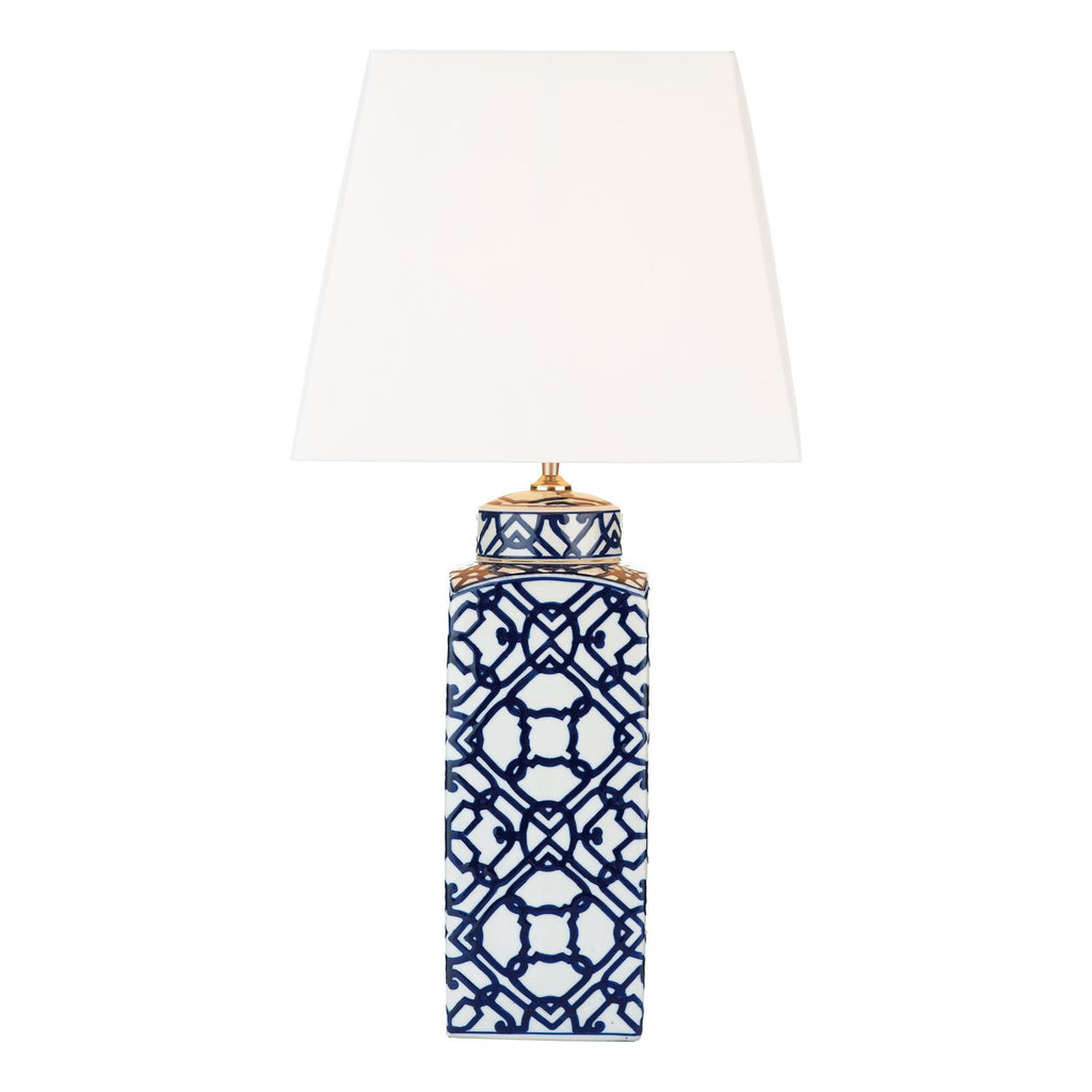 MYS4223-S1101 Mystic Table Lamp Blue Ceramic With Shade