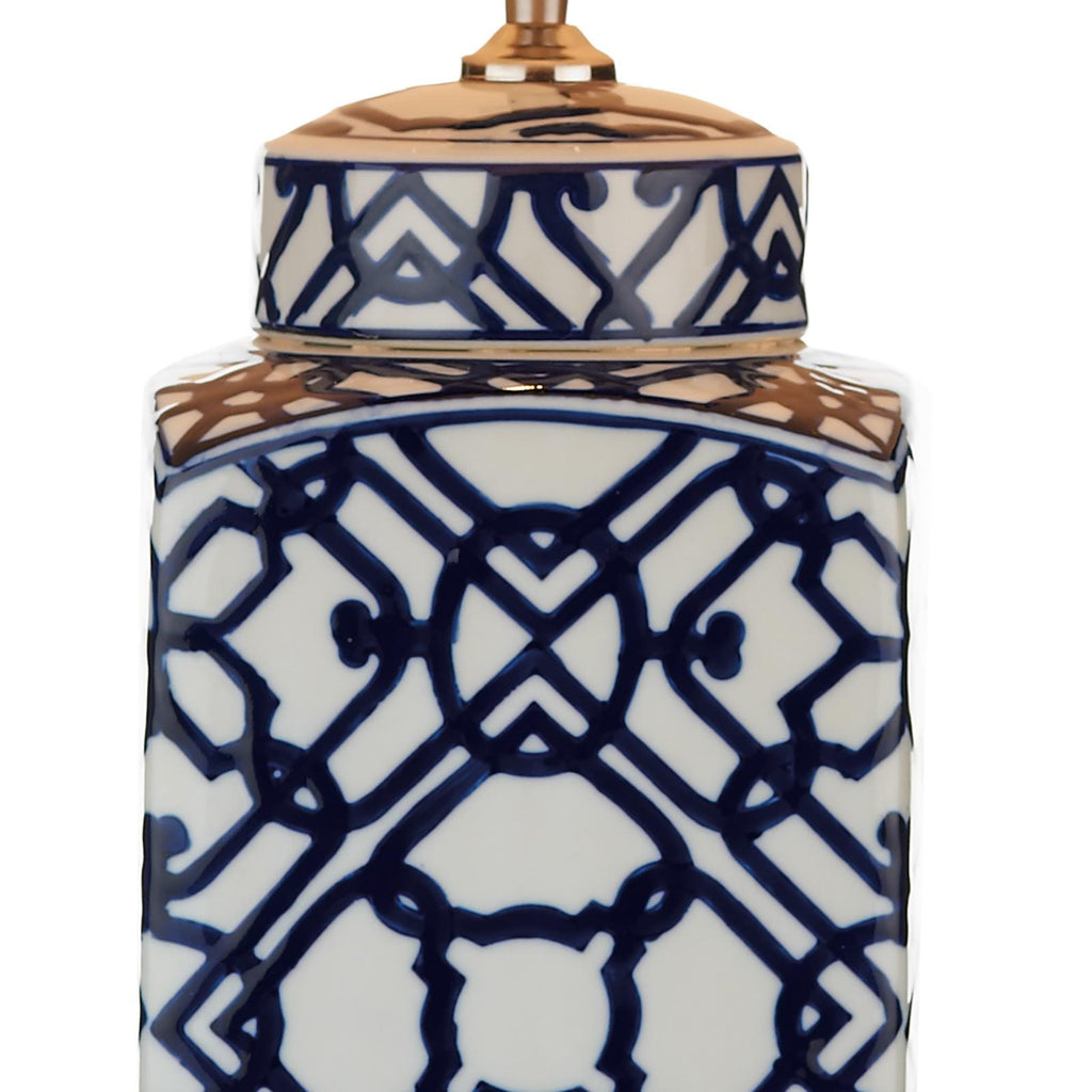 MYS4223-S1101 Mystic Table Lamp Blue Ceramic With Shade