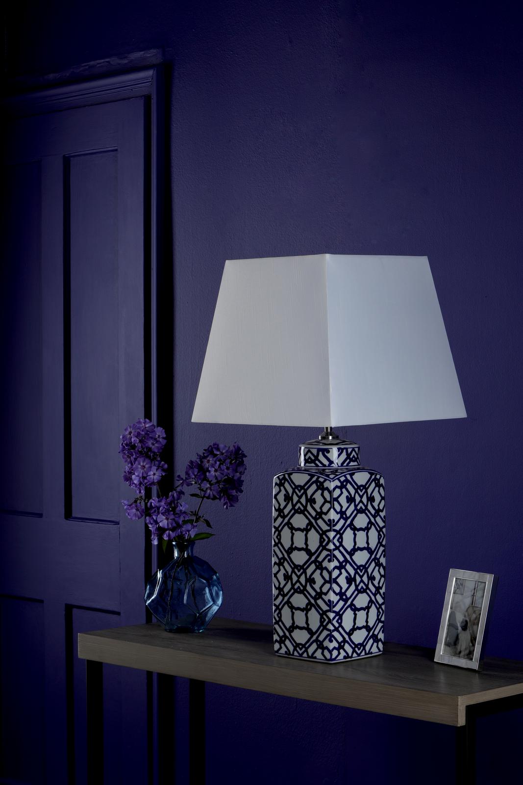 MYS4223-S1101 Mystic Table Lamp Blue Ceramic With Shade