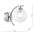 NAK0750-04 Nakita Wall Light Polished Chrome With Clear/Opal Glass