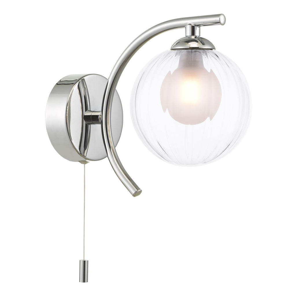 NAK0750-20 Nakita Wall Light Polished Chrome With Clear/Opal Glass