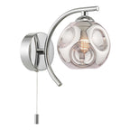 NAK0750-28 Nakita Wall Light Polished Chrome With Closed Organic Smoked Glass