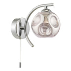 NAK0750-28 Nakita Wall Light Polished Chrome With Closed Organic Smoked Glass