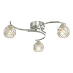 NAK5350-05 Nakita 3 Light Semi Flush Polished Chrome With Twisted Open Glass