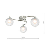NAK5350-20 Nakita 3 Light Semi Flush Polished Chrome With Clear/Opal Glass