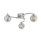 NAK5350-28 Nakita 3 Light Semi Flush Polished Chrome With Closed Organic Smoked Glass