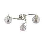 NAK5350-28 Nakita 3 Light Semi Flush Polished Chrome With Closed Organic Smoked Glass