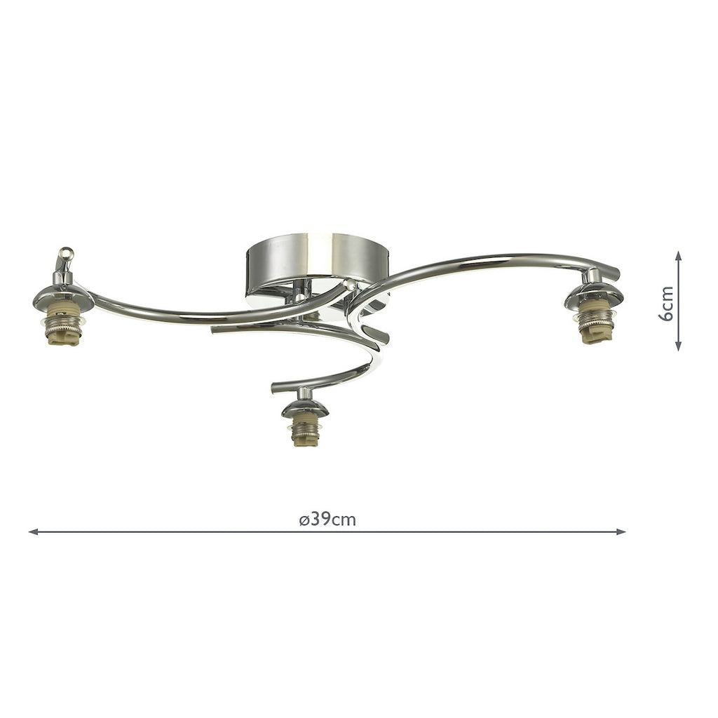 NAK5350-F Nakita 3 Light Semi-Flush Chrome Fitting Only (S)