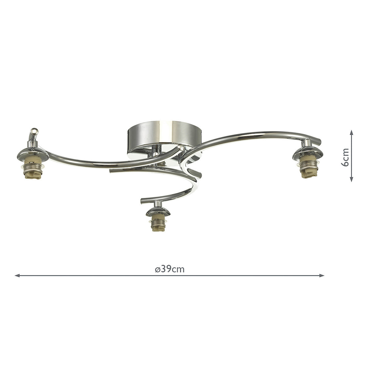 NAK5350-F Nakita 3 Light Semi-Flush Chrome Fitting Only (S)