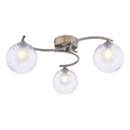 NAK5375-20 Nakita 3 Light Semi Flush Antique Brass With Clear/Opal Glass