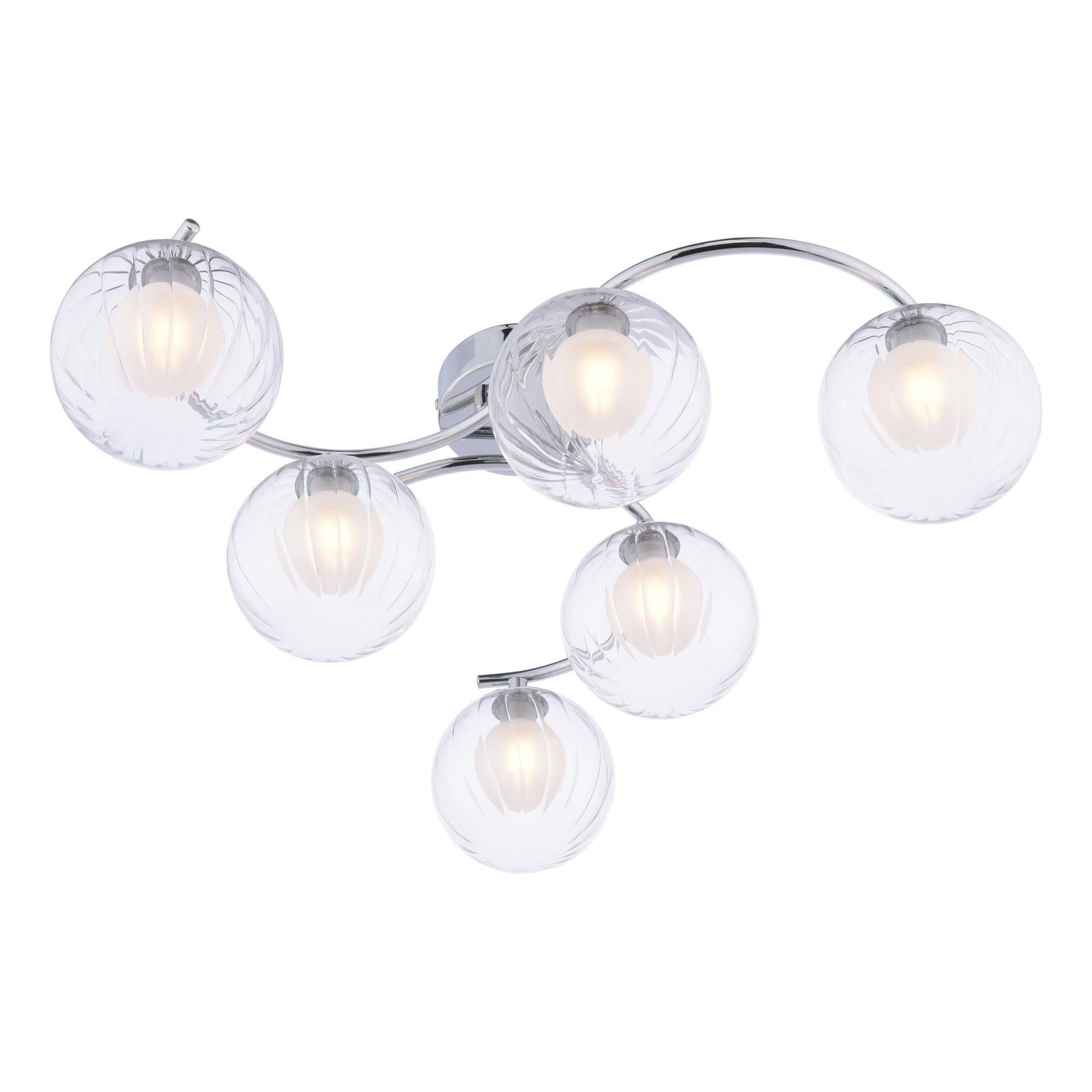NAK6450-20 Nakita 6 Light Semi Flush Polished Chrome With Clear/Opal Glass