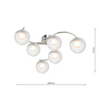 NAK6450-20 Nakita 6 Light Semi Flush Polished Chrome With Clear/Opal Glass