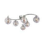 NAK6450-28 Nakita 6 Light Semi Flush Polished Chrome With Closed Organic Smoked Glass