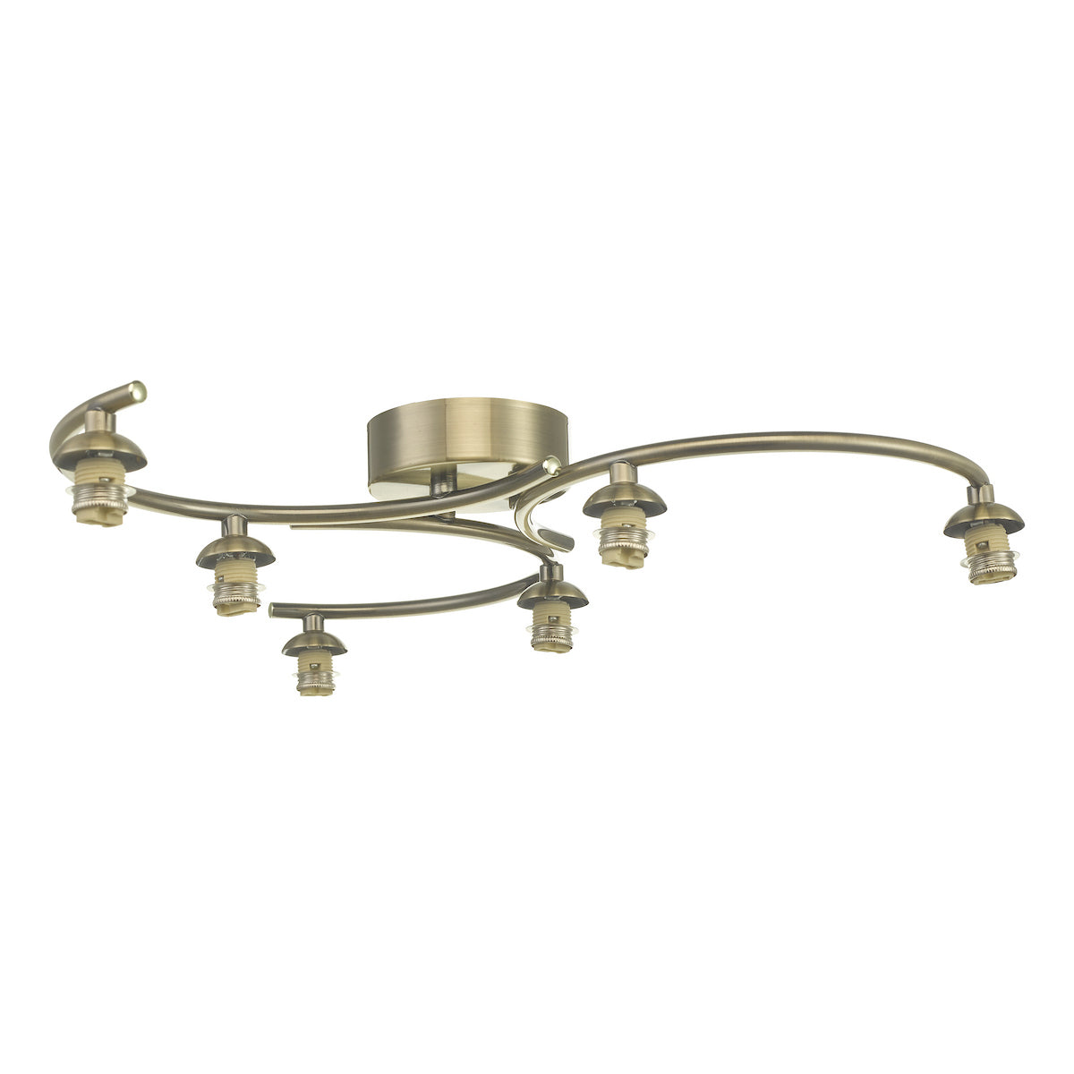 NAK6475-F Nakita 6 Light Semi-Flush Antique Brass Fitting Only (S)