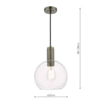 NIK0167-E03 Nikolas Pendant Antique Chrome and Glass