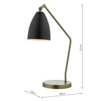 OLL4154 Olly Desk Lamp Antique Brass and Matt Black