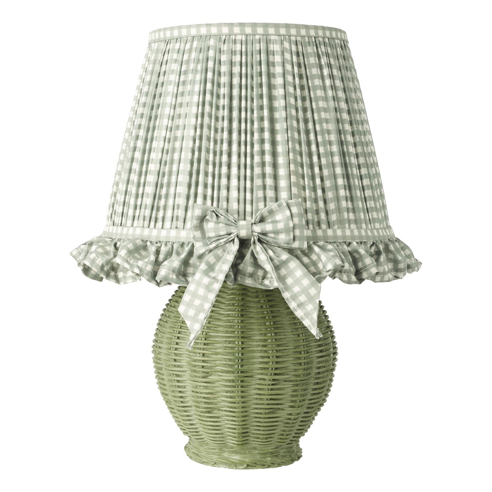 OME4124 Omer Table Lamp Matt Green and Antique Brass With Shade