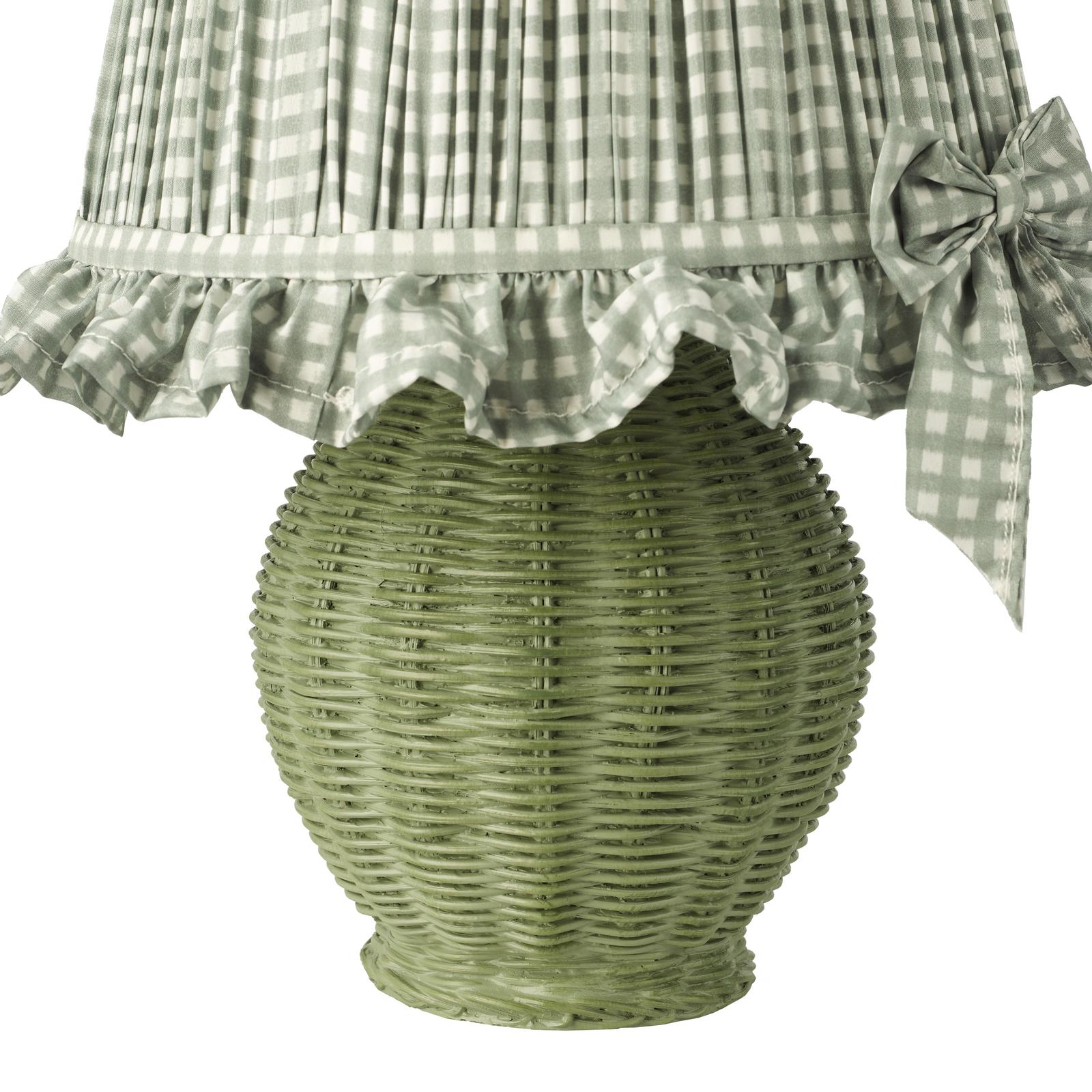 OME4124 Omer Table Lamp Matt Green and Antique Brass With Shade