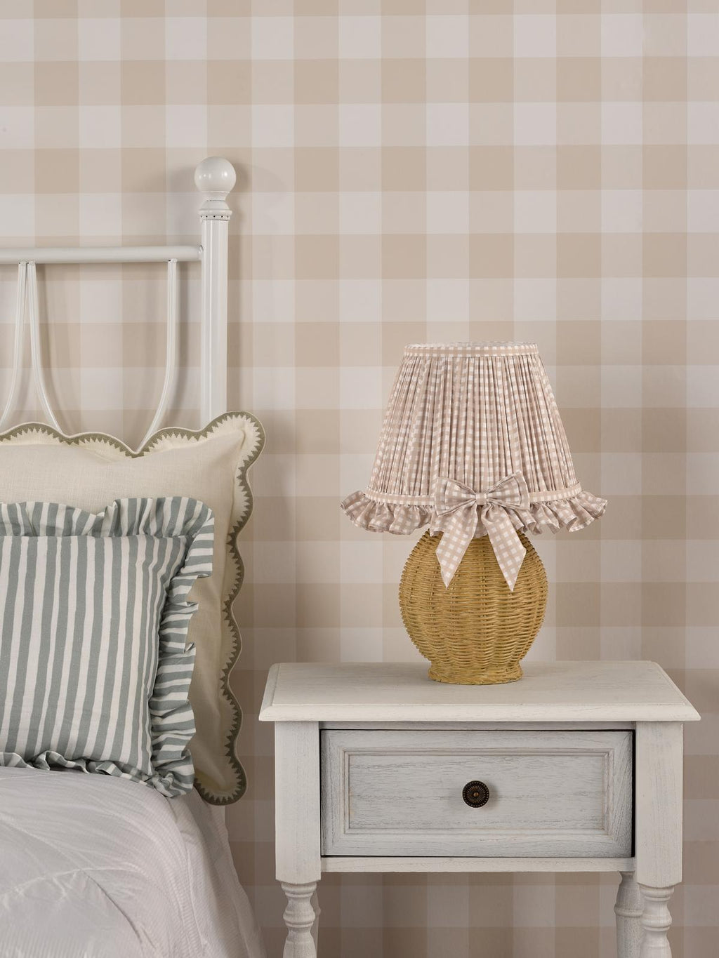 OME4129 Omer Table Lamp Matt Taupe and Antique Brass With Shade