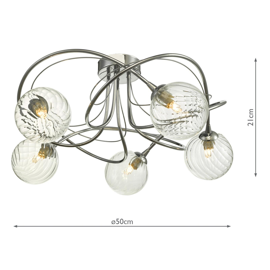 ONA5450-03 Onawa 5lt Semi Flush Polished Chrome With Twisted Glass