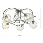 ONA5450-03 Onawa 5lt Semi Flush Polished Chrome With Twisted Glass