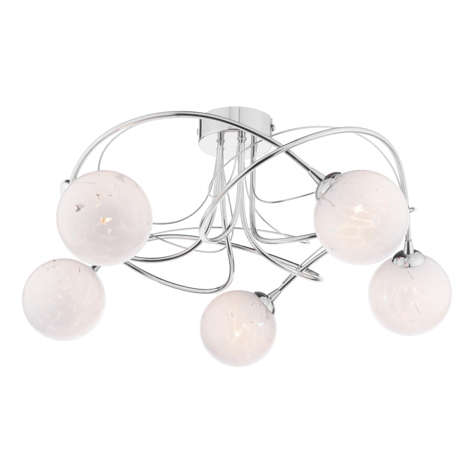 ONA5450-17 Onawa 5lt Semi Flush Polished Chrome With White Confetti Glass