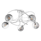 ONA5450-18 Onawa 5lt Semi Flush Polished Chrome With Smoked/Clear Ribbed Glass