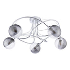 ONA5450-18 Onawa 5lt Semi Flush Polished Chrome With Smoked/Clear Ribbed Glass