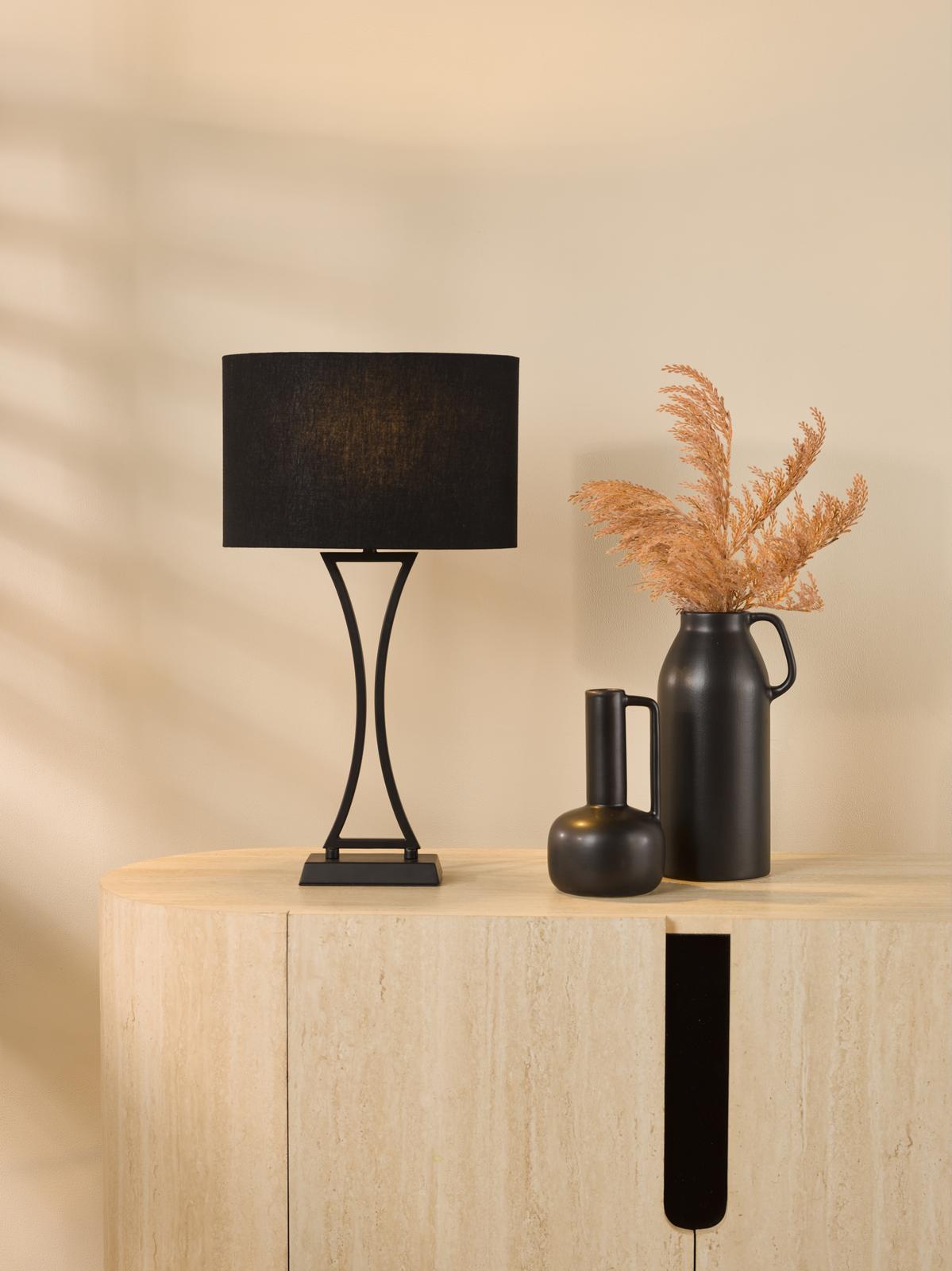 OPO4122 Oporto Table Lamp Matt Black With Shade