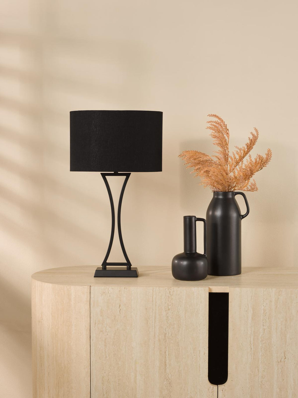 OPO4122 Oporto Table Lamp Matt Black With Shade