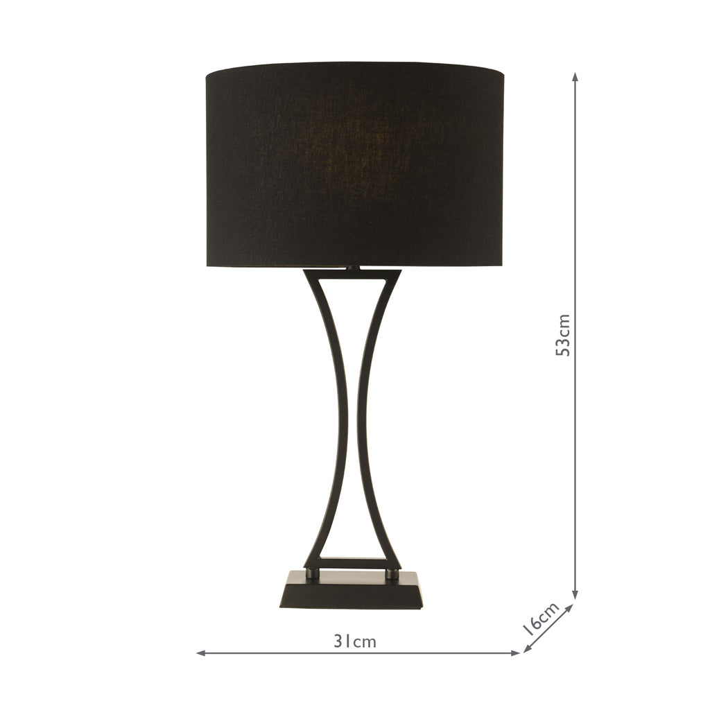 OPO4122 Oporto Table Lamp Matt Black With Shade