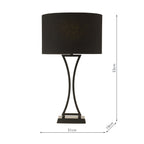 OPO4122 Oporto Table Lamp Matt Black With Shade