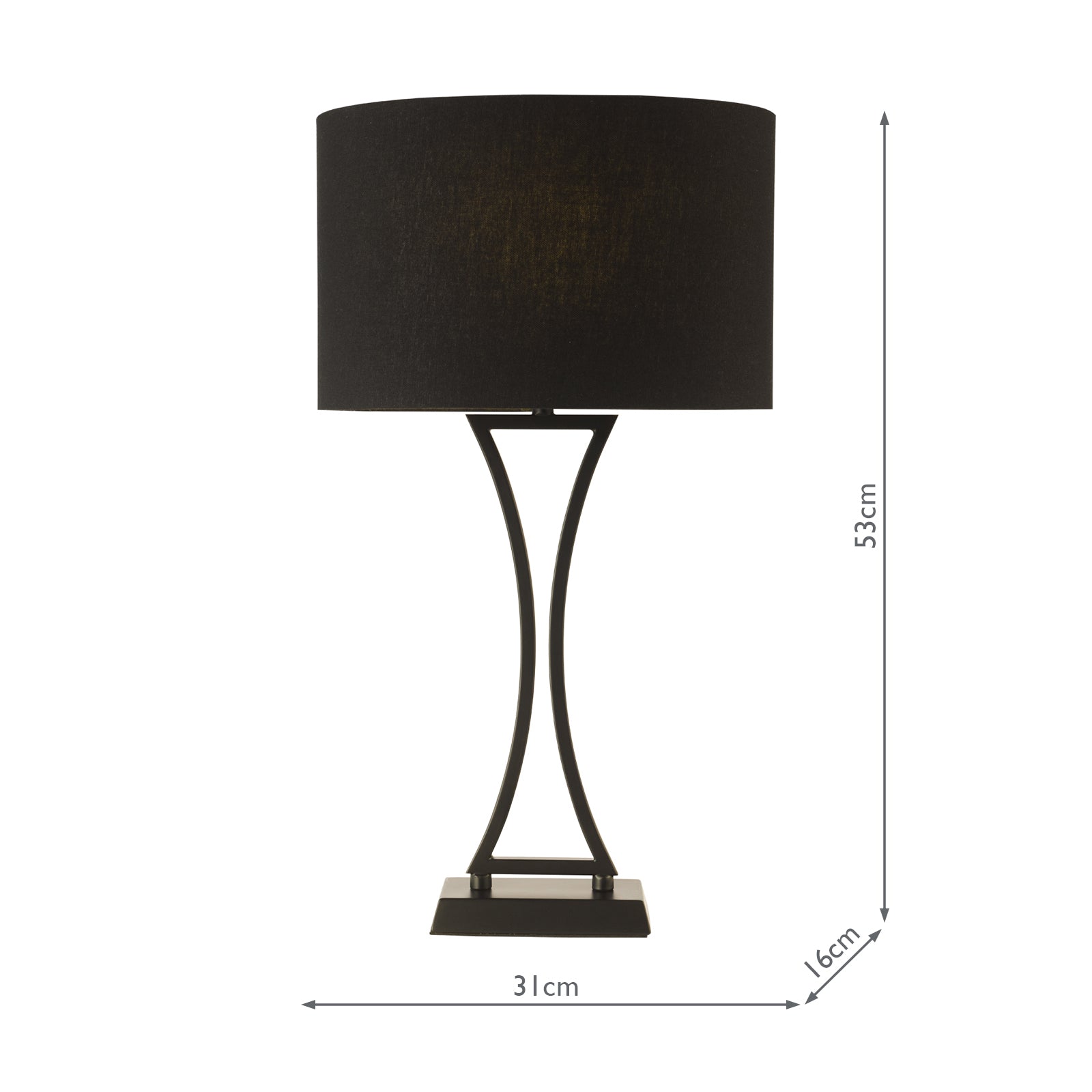 OPO4122 Oporto Table Lamp Matt Black With Shade