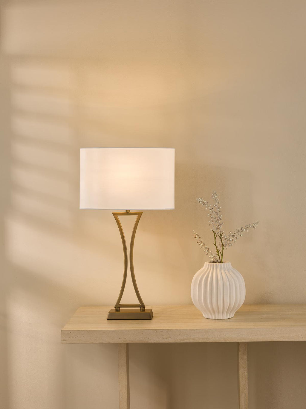 OPO4142 Oporto Table Lamp Aged Brass With Shade