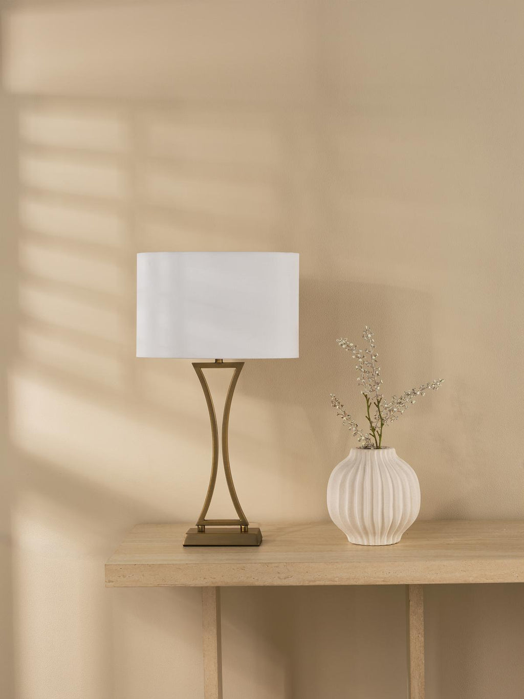 OPO4142 Oporto Table Lamp Aged Brass With Shade