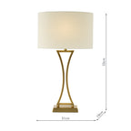 OPO4142 Oporto Table Lamp Aged Brass With Shade