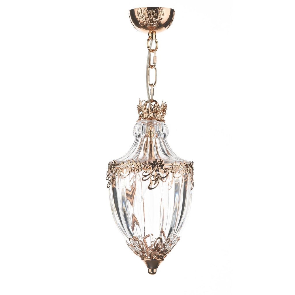 OTT0135 Ottoman Lantern Polished Gold and Glass