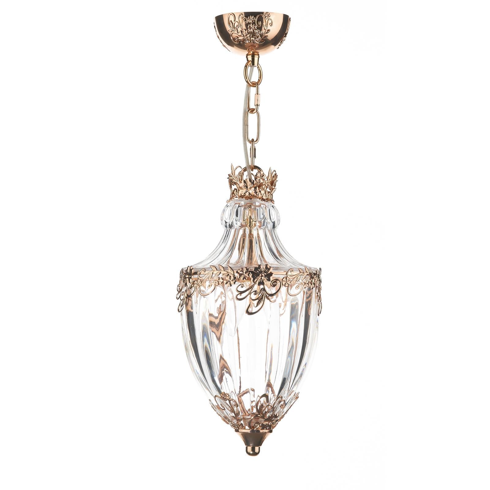 OTT0135 Ottoman Lantern Polished Gold and Glass